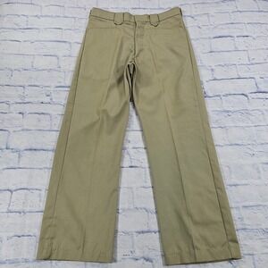 Saddle king Western Pants MENS 33x30 Khaki Tan Straight Leg Twill Rugged VTG USA